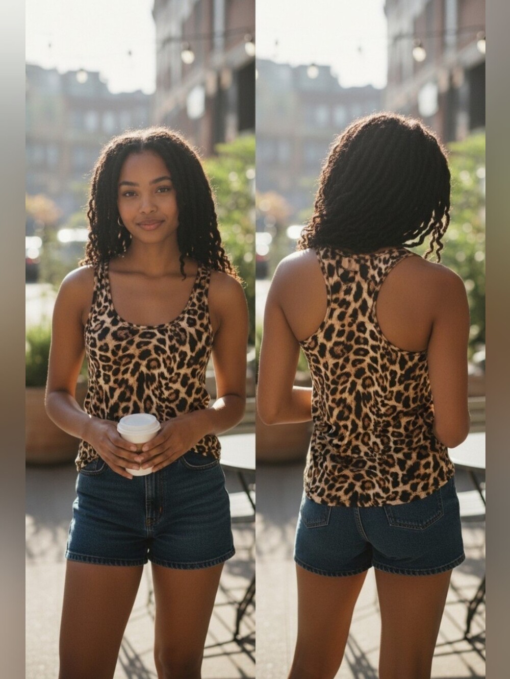 Sweet Hearts Women's Size XL Leopard Print Racerback Sleeveless Workout Tank Top